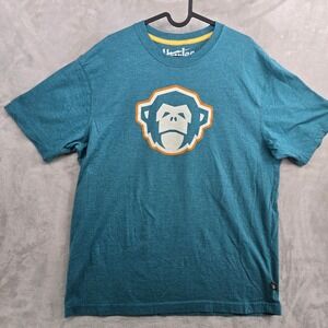 Howler Bros Size XL Monkey Logo T Shirt Teal Cotton Polyester Short Sleeve